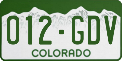 CO license plate 012GDV