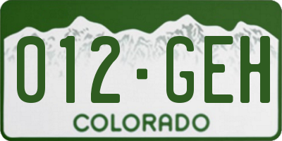 CO license plate 012GEH