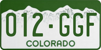 CO license plate 012GGF