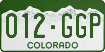 CO license plate 012GGP