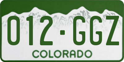 CO license plate 012GGZ