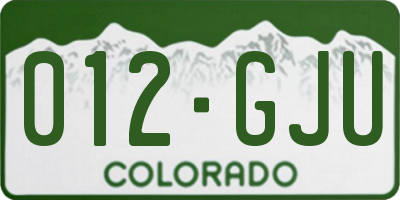 CO license plate 012GJU