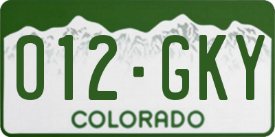 CO license plate 012GKY