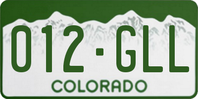 CO license plate 012GLL