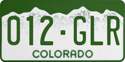 CO license plate 012GLR