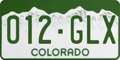 CO license plate 012GLX