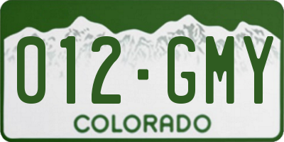 CO license plate 012GMY