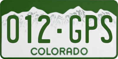 CO license plate 012GPS