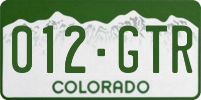 CO license plate 012GTR