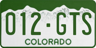 CO license plate 012GTS