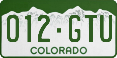 CO license plate 012GTU