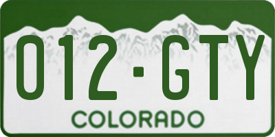 CO license plate 012GTY