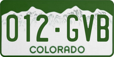 CO license plate 012GVB