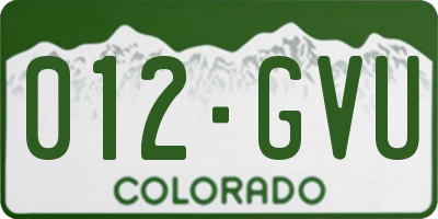 CO license plate 012GVU
