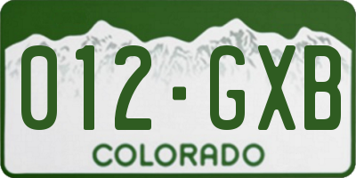 CO license plate 012GXB