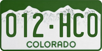 CO license plate 012HCO