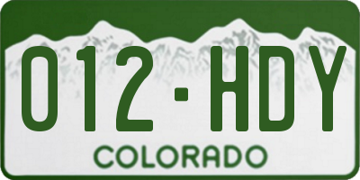 CO license plate 012HDY