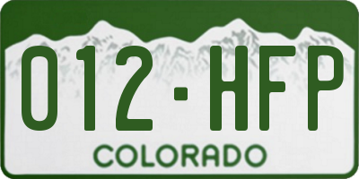 CO license plate 012HFP