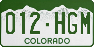 CO license plate 012HGM