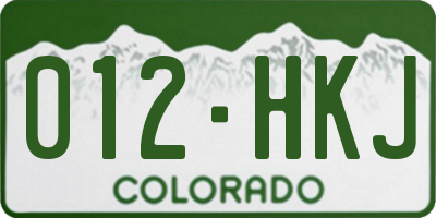 CO license plate 012HKJ