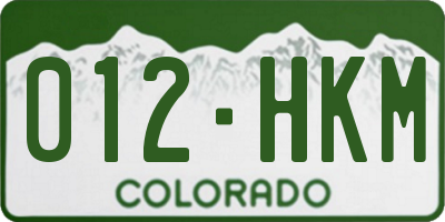 CO license plate 012HKM