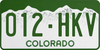 CO license plate 012HKV