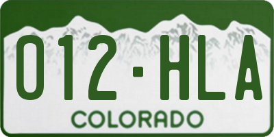 CO license plate 012HLA