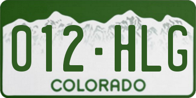 CO license plate 012HLG
