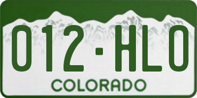 CO license plate 012HLO