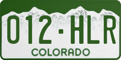 CO license plate 012HLR