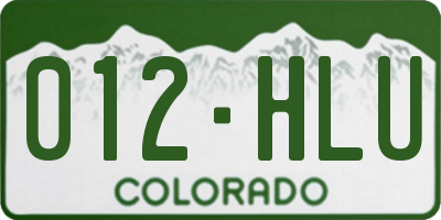 CO license plate 012HLU