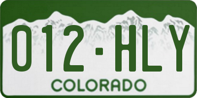 CO license plate 012HLY