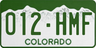 CO license plate 012HMF