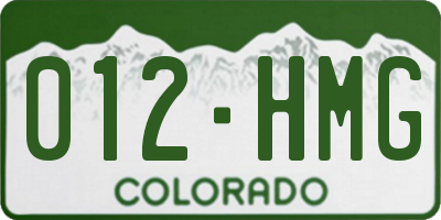 CO license plate 012HMG