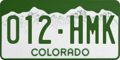CO license plate 012HMK