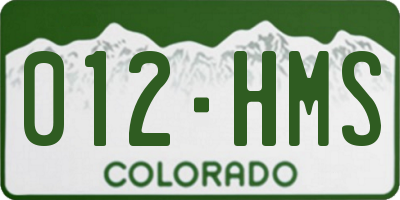 CO license plate 012HMS