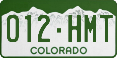 CO license plate 012HMT