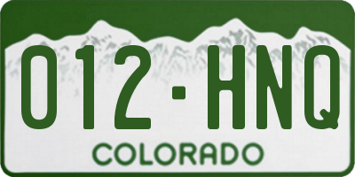 CO license plate 012HNQ