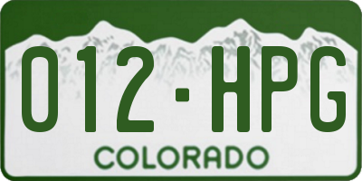 CO license plate 012HPG