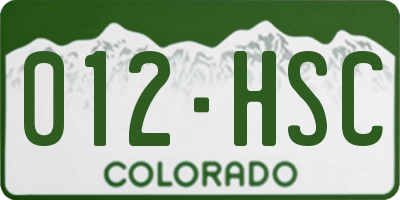 CO license plate 012HSC