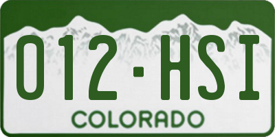 CO license plate 012HSI