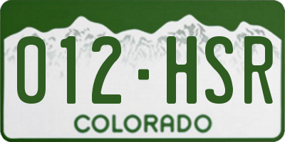 CO license plate 012HSR