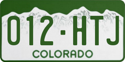 CO license plate 012HTJ