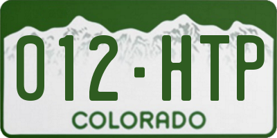 CO license plate 012HTP