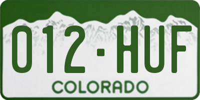 CO license plate 012HUF