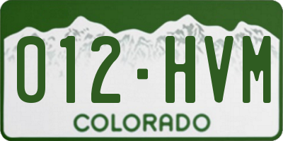 CO license plate 012HVM