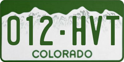 CO license plate 012HVT