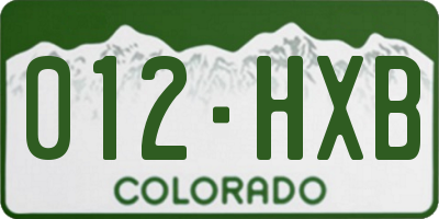 CO license plate 012HXB