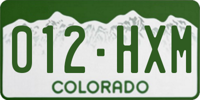 CO license plate 012HXM
