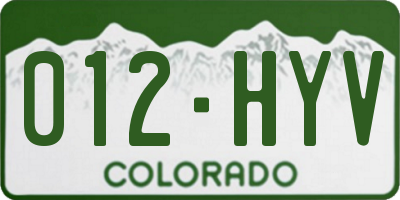 CO license plate 012HYV